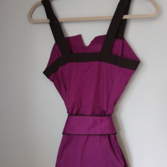 Purple and Black Dress Sleeveless Wide Straps with Removable Belt - Picture 7 of 7